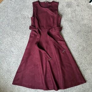 Calvin Klein Red Sleeveless Crew Neck A-Line Dress